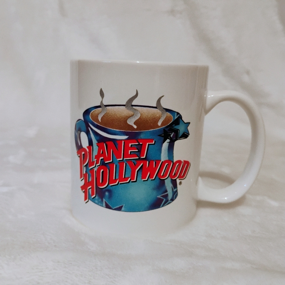 PLANET HOLLYWOOD White Coffee Cup Mug Vintage‎ 90s Memorabilia